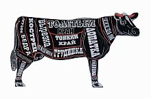 Меловая доска «Корова» 1180х700 мм с росписью