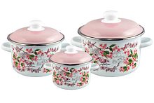 Набор кастрюль эмалированных 3 предмета ТМ Appetite Bird