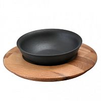 Сковорода для подачи на дерев. подст. 14 см круглая чугун LAVA [81249954]