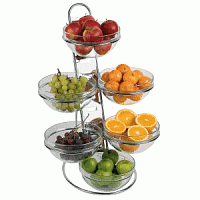 Этажерка на 6 чаш 230 мм нержавеющая сталь/стекло [02121446, 11599]