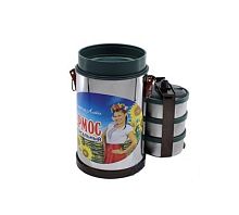 Индивидуальный полевой судковый термос 3-х секционный полностью из нержавеющей стали