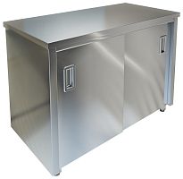 Стол-тумба островной ТЕХНО-ТТ СПС-124/1507 нерж (двери-купе)