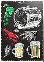 Меловая доска 700х500 мм без рамы с росписью