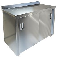 Стол-тумба пристенный ТЕХНО-ТТ СПС-224/1500 нерж (двери-купе)