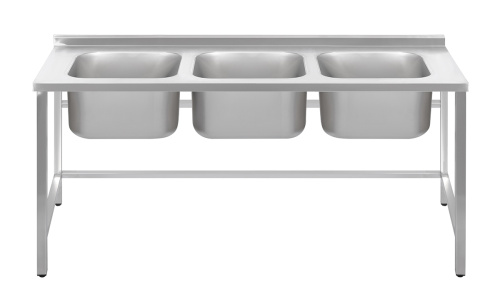 ВАННА моечная Luxstahl ВМ3 18/7/8.5 (стл.430-0.8) без фартука