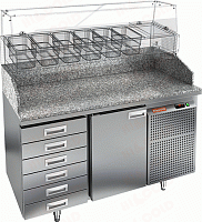 Стол охлаждаемый для пиццы HICOLD PZ4-1/GN 6R с гранитной столешницей без витрины