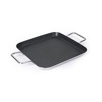 СКОВОРОДА-ГРИЛЬ квадратная 240х240 нерж. антиприг. покрытие с двумя ручками, ИНДУКЦИЯ, LUXSTAHL