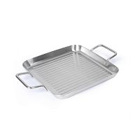 СКОВОРОДА-ГРИЛЬ квадратная 240х240 нерж. с двумя ручками,ИНДУКЦИЯ, LUXSTAHL