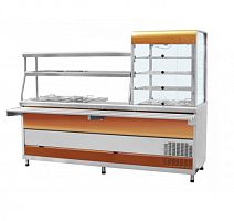 ПРИЛАВОК-витрина холодильный мармитный универсальный ПВХМ-70КМУ (мини)  краш. (21000011575)