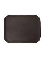 Поднос прорезиненный прямоугольный 460х360х30 мм коричневый [1418CT Brown]