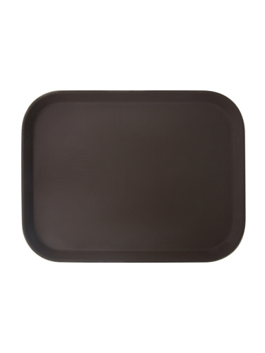 Поднос прорезиненный прямоугольный 460х360х30 мм коричневый [1418CT Brown]