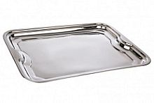 Поднос из нержавеющей стали прямоугольный 38х28 см