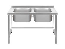 ВАННА моечная Luxstahl ВМ2 12/7/8.5 (стл.430-0.8) без фартука