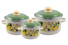 Набор кастрюль эмалированных 3 предмета ТМ Appetite Citrus