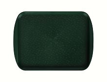 Поднос столовый 415х305 мм с ручками темно-зеленый